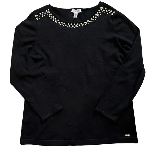 Calvin Klein Black Pearl Sweater Large - Picture 1 of 3